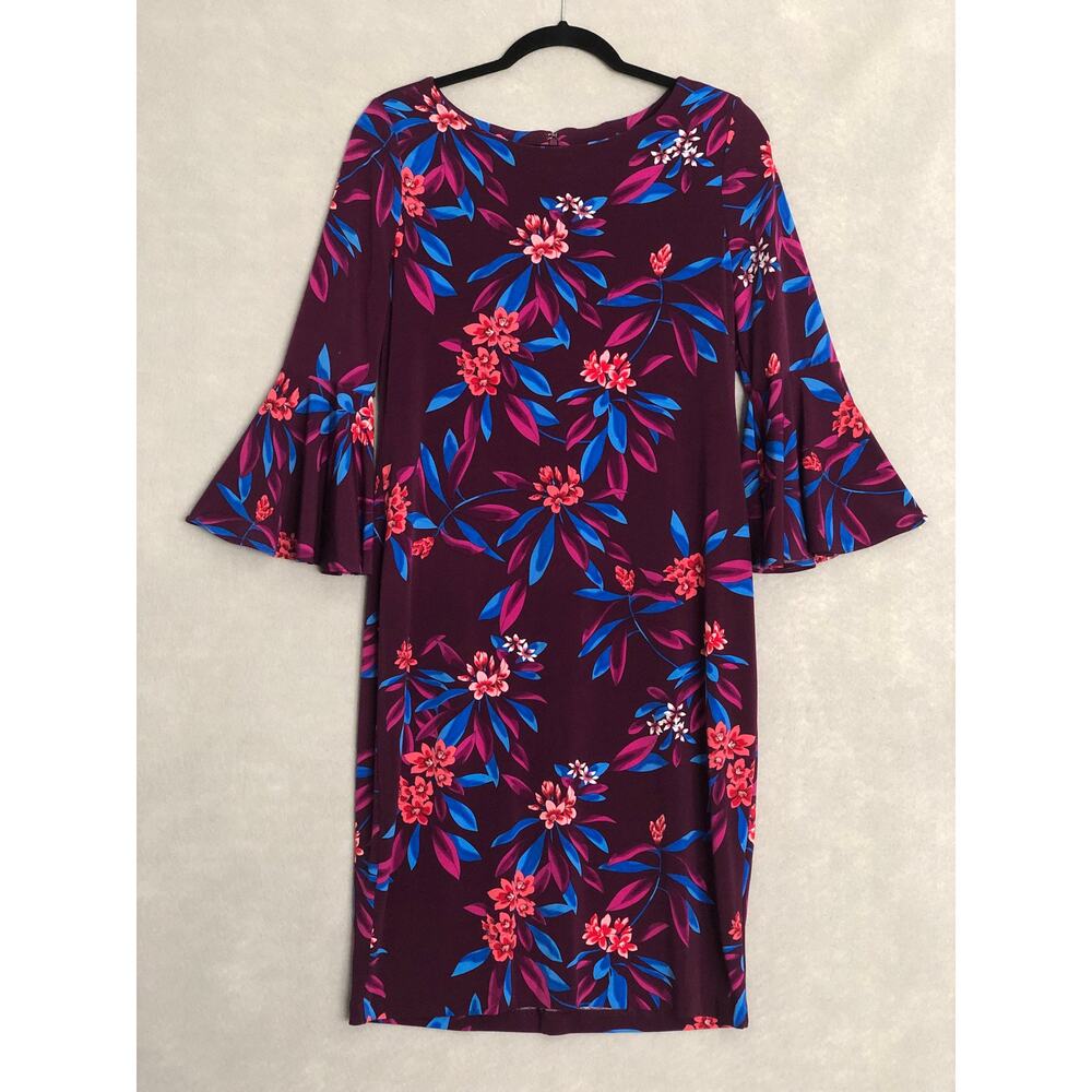 Calvin Klein Shift Dress Floral Purple Women's Size 10
